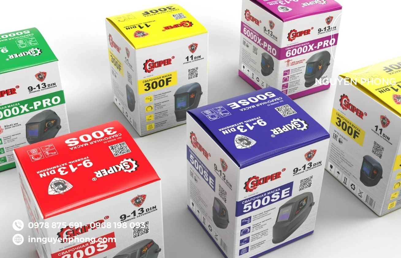 Mẫu hộp carton đựng mũ bảo hiểm đa dạng 